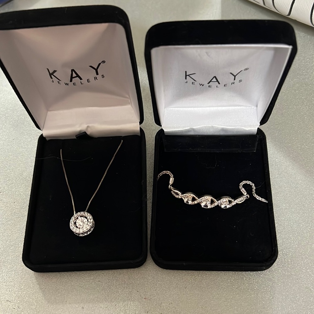 Kay Jewelers bracelet and necklace.